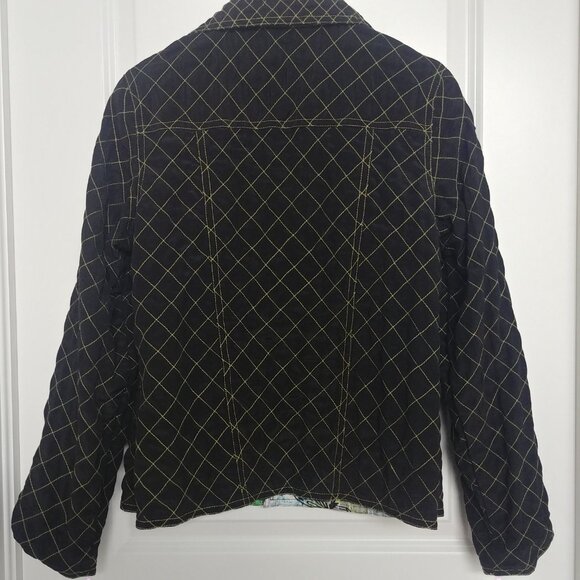 Handmade Reversible Jacket Tie Dye Butterfly Black Quilted Approx sz 8 M… - Picture 5 of 12